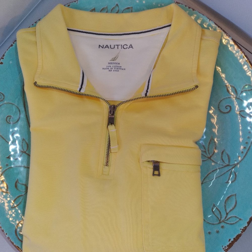 Nautica 100% Cotton 1/4-Zip Pullover (M)